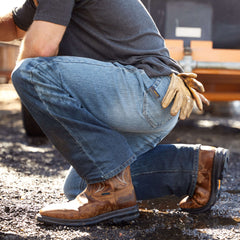 Sierra Shock Shield Waterproof Work Boot Men - DISTRESSED BROWN
