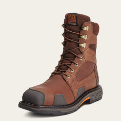 OverDrive 8" Wide Square Toe Waterproof Composite Toe Work Boot Men - CHESTNUT BROWN