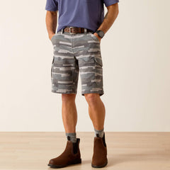 Rebar DuraStretch Made Tough Cargo 11" Short Men - REBAR GREY MASONRY CAMO