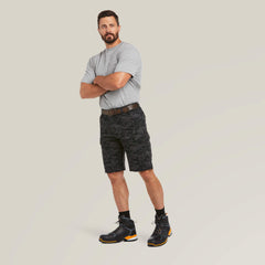 Rebar DuraStretch Made Tough Cargo 11" Short Men - BLACK DIGI CAMO