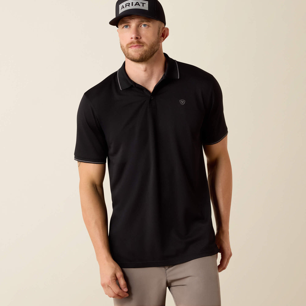 Logo Fitted Polo Men - BLACK