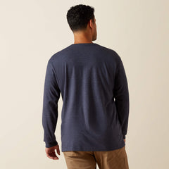 Rebar Cotton Strong Standard Logo Pocket T-Shirt Men - NAVY HEATHER/USA