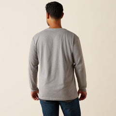 Rebar Cotton Strong Standard Logo Pocket T-Shirt Men - HEATHER GREY/BLACK