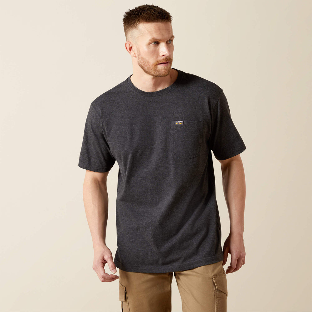 Rebar Cotton Strong Standard Pocket T-Shirt Men - CHARCOAL HEATHER