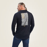 Rebar Workman Reflective Flag Graphic T-Shirt Men - BLACK