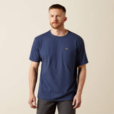 Rebar Cotton Strong Standard Pocket T-Shirt Men - NAVY HEATHER