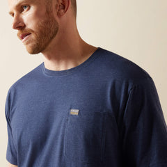 Rebar Cotton Strong Standard Pocket T-Shirt Men - NAVY HEATHER