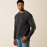 Rebar Cotton Strong Graphic T-Shirt Men - CHARCOAL HEATHER/LIME