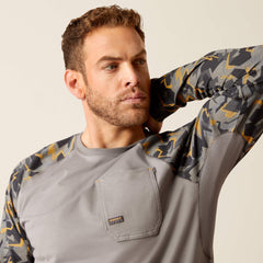 Rebar Workman Baseball T-Shirt Men - CHARCOAL GREY CAMO