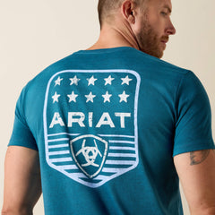 Ariat Stripe Patriotic Badge T-Shirt Men - MONACO BLUE