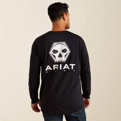 Rebar Workman Bolt Skull T-Shirt Men - BLACK
