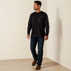 Rebar Workman Bolt Skull T-Shirt Men - BLACK