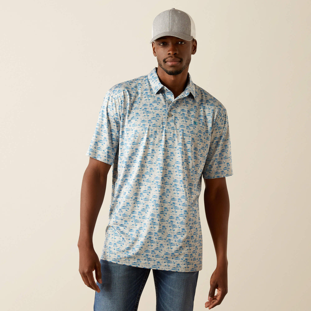 Charger 2.0 Printed Polo Men - GREY HEATHER