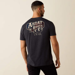 Ariat American Bison Classic Fit T-Shirt Men - CHARCOAL HEATHER