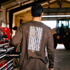 Rebar Workman Reflective Flag Graphic T-Shirt Men - WREN
