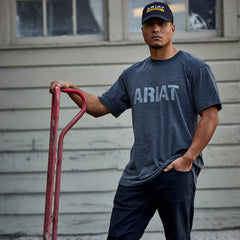 Rebar Cotton Strong Block Men - CHARCOAL HEATHER