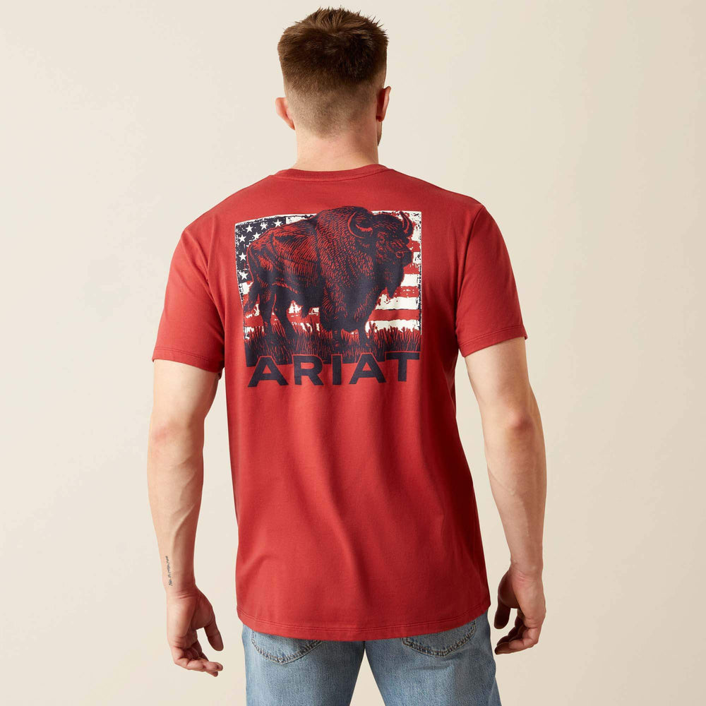 Ariat Buffalo Flag T-Shirt Men - BRICK RED