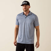 All Over Print Fitted Polo Men - WHITE MEDALLION PRINT