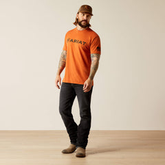 Ariat Shield Flag T-Shirt Men - ADOBE HEATHER