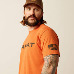 Ariat Shield Flag T-Shirt Men - ADOBE HEATHER