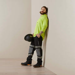 Rebar Cotton Strong Hooded T-Shirt Men - BRIGHT YELLOW