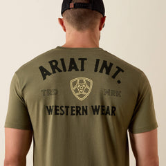 Ariat Outline Shop T-Shirt Men - MILITARY HEATHER