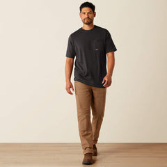 Rebar Cotton Strong Logo T-Shirt Men - CHARCOAL HEATHER N