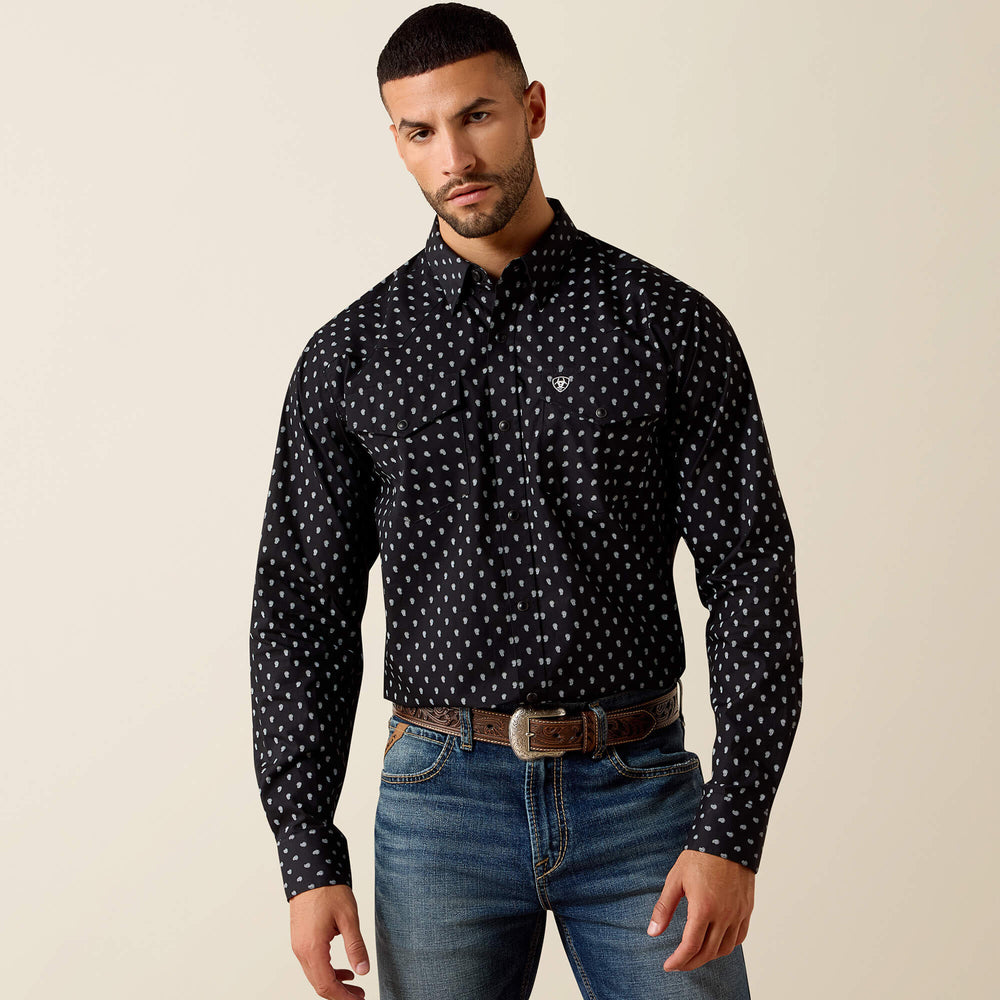 Truth Fitted Snap Shirt Men - BLACK PAISLEY PRINT