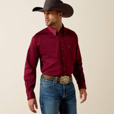Solid Twill Classic Fit Shirt Men - BURGUNDY