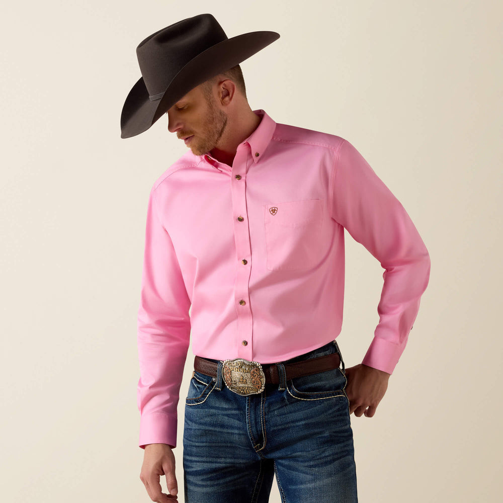 Solid Twill Classic Fit Shirt Men - PRISM PINK