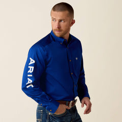 Team Logo Twill Classic Fit Shirt Men - ULTRAMARINE/WHITE