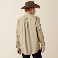 Team Logo Lightweight Twill Classic Fit Shirt Men - KHAKI/NAVY