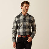 Clement Shirt Men - GREY OMBRE PLAID