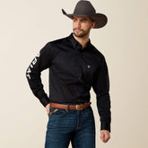 Team Logo Twill Fitted Shirt Men - BLACK/WHITE