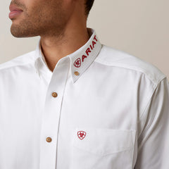 Team Logo Twill Classic Fit Shirt Men - WHITE MEXICO