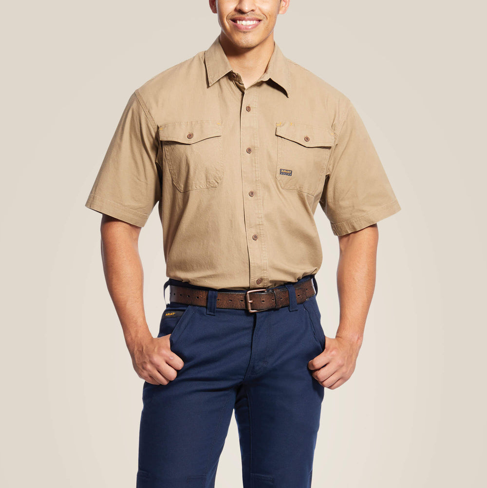 Rebar Made Tough DuraStretch Work Shirt Men - KHAKI