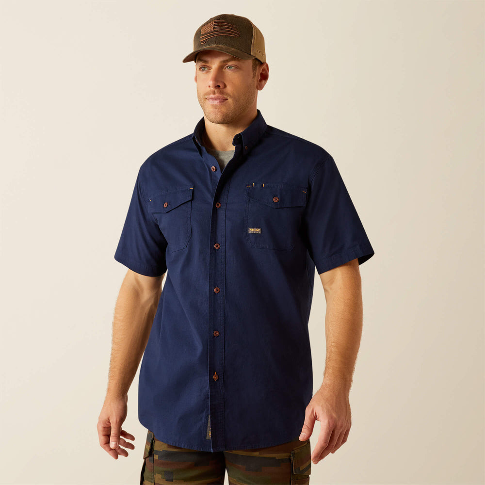 Rebar Made Tough DuraStretch Work Shirt Men - NAVY