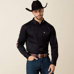 Team Logo Twill Fitted Shirt Men - BLACK/MEXICO
