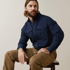 Rebar Made Tough VentTEK DuraStretch Work Shirt Men - NAVY