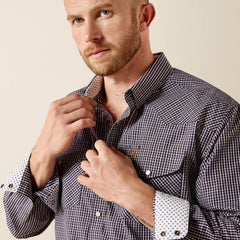 Wrinkle Free Adonis Classic Fit Snap Shirt Men - NAVY PLAID