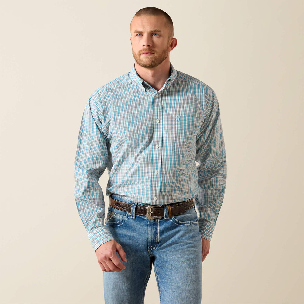 Wrinkle Free Antonio Classic Fit Shirt Men - ANGEL BLUE PLAID
