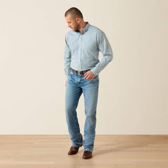 Wrinkle Free Antonio Classic Fit Shirt Men - ANGEL BLUE PLAID