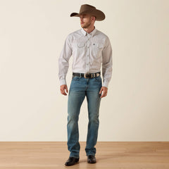 Wrinkle Free Anthony Classic Fit Snap Shirt Men - WHITE MEDALLION PRINT