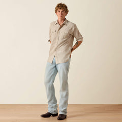 Retro Hesper Fitted Snap Shirt Men - SANDSHELL STRIPE
