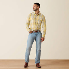 Retro Hux Fitted Snap Shirt Men - CHAI TEA PLAID