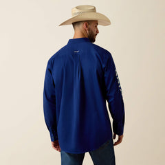 Team Logo Lightweight Twill Classic Fit Shirt Men - BLUE DEPTHS/WHITE SERAPE