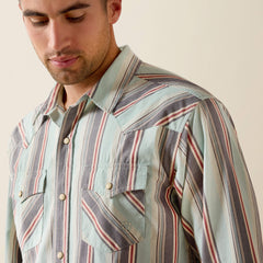 Retro Hesperus Fitted Snap Shirt Men - AQUIFER PLAID