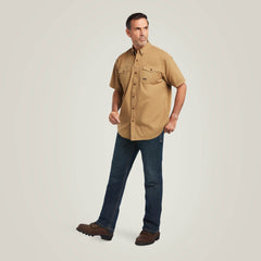 Rebar Washed Twill Work Shirt Men - KHAKI