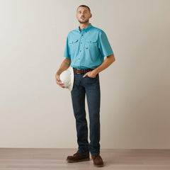 Rebar Made Tough VentTEK DuraStretch Work Shirt Men - CARIBBEAN SEA HEATHER