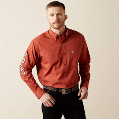 Team Porter Classic Fit Shirt Men - BRICK RED/BEIGE
